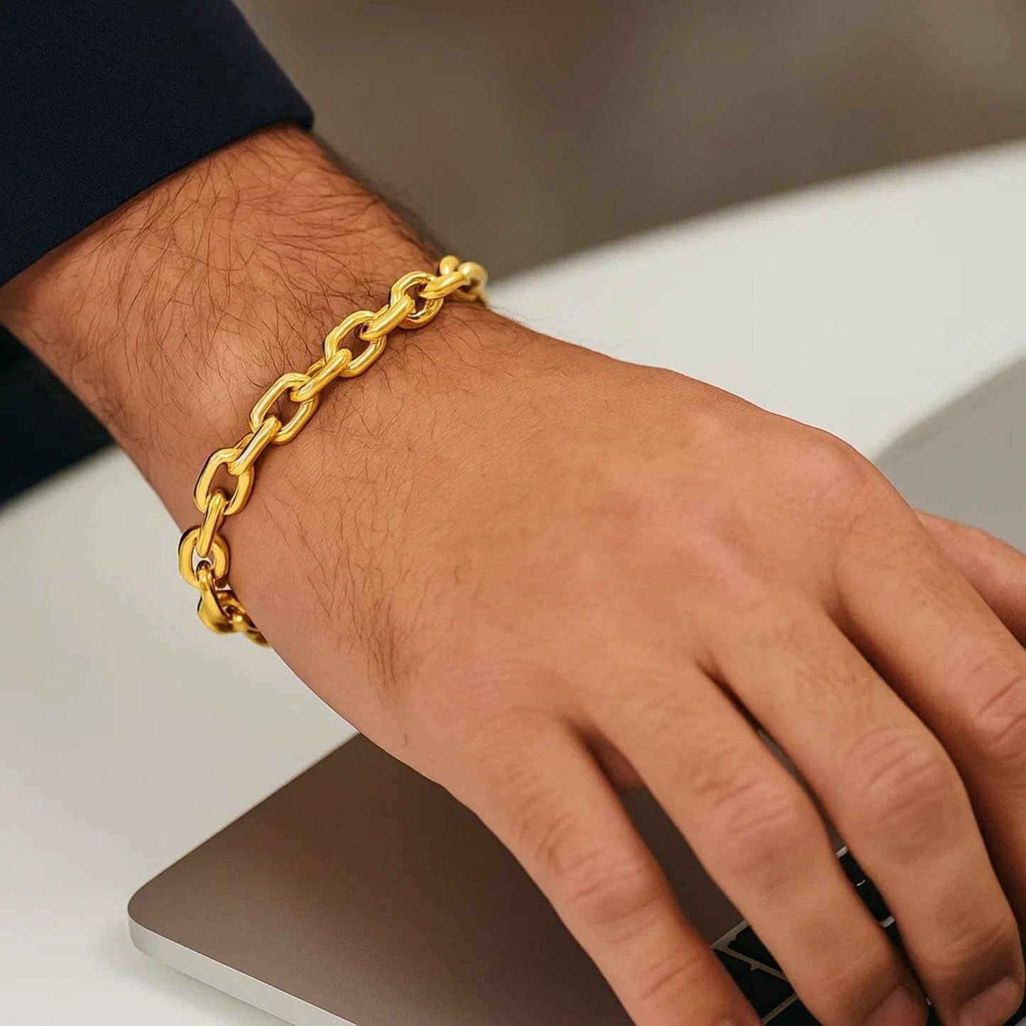 14k Yellow Gold French Cable Chain Bracelet (6.10 mm)