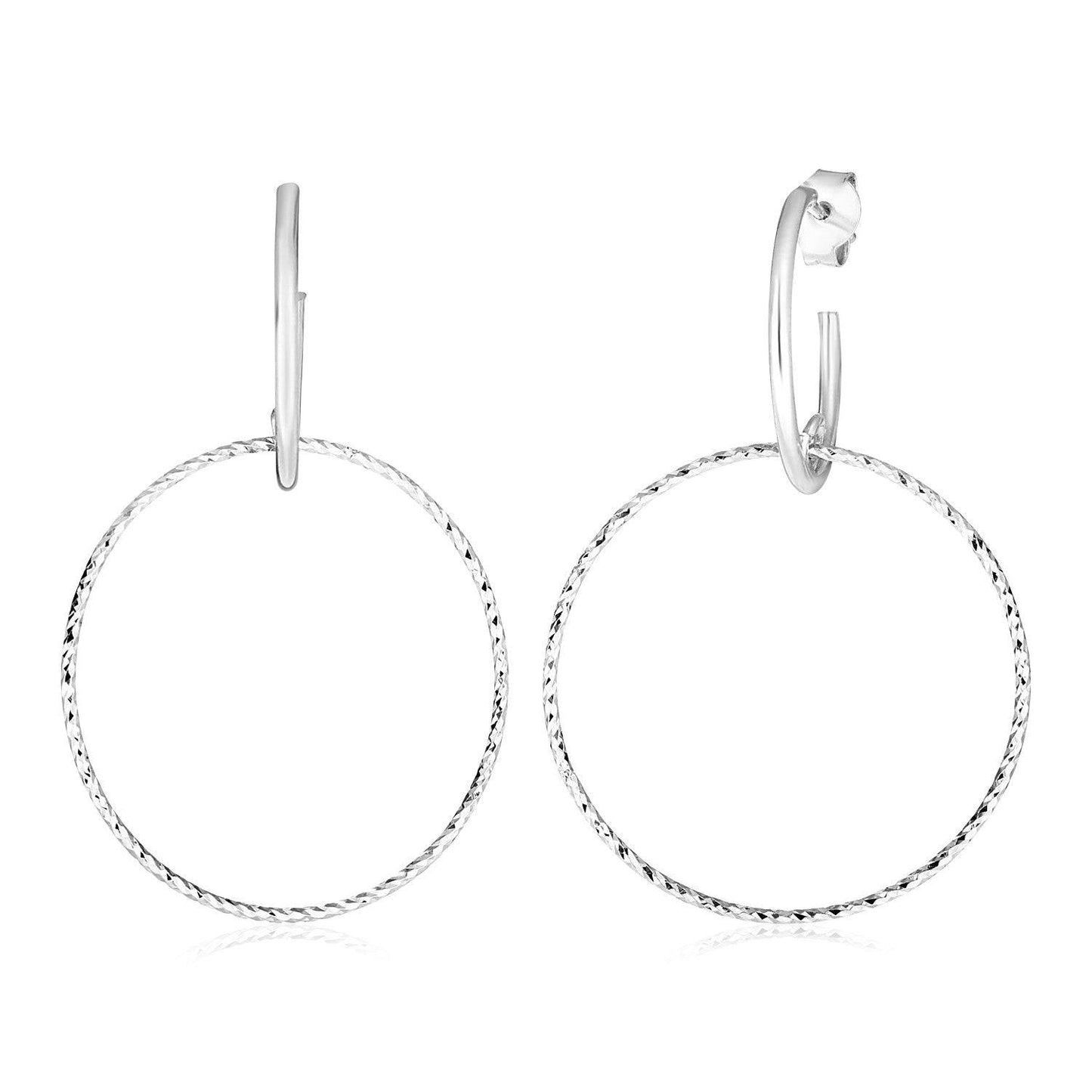 Sterling Silver Interlocking Circle Dangle Earrings