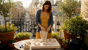 Jewelry designer reviews bold gold pieces