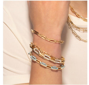 14K 4mm DiamantÃ© Paperclip Chain