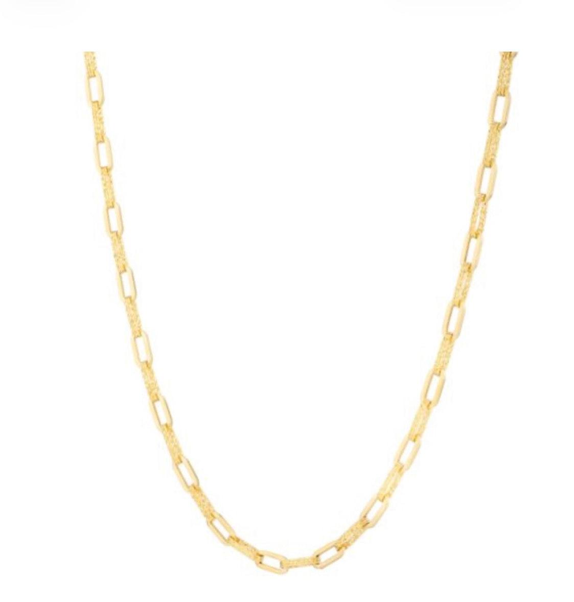 14K 4mm Diamanté Paperclip Chain