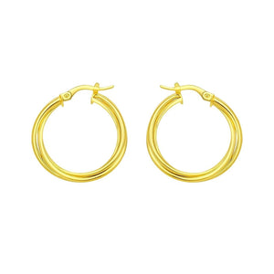 14K Yellow Gold Interlocking Medium Trinity Hoop Earrings