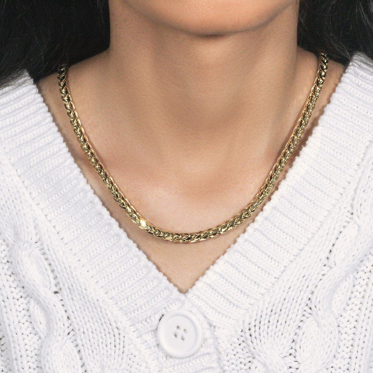 14k Yellow Gold Diamond Cut Round Franco Chain (5.30 mm)