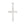 14k White Gold Flat Design Cross Pendant