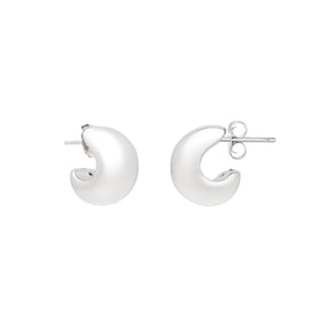 Sterling Silver C Hoop Earrings