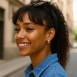 Sterling Silver C Hoop Earrings