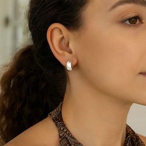Sterling Silver C Hoop Earrings