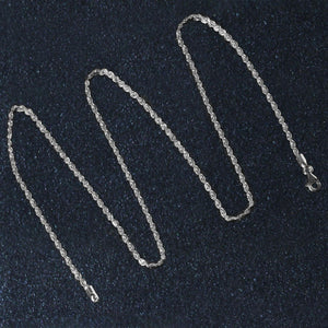 14k White Gold Solid Diamond Cut Rope Chain (1.80 mm)