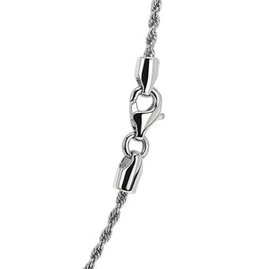 14k White Gold Solid Diamond Cut Rope Chain (1.80 mm)