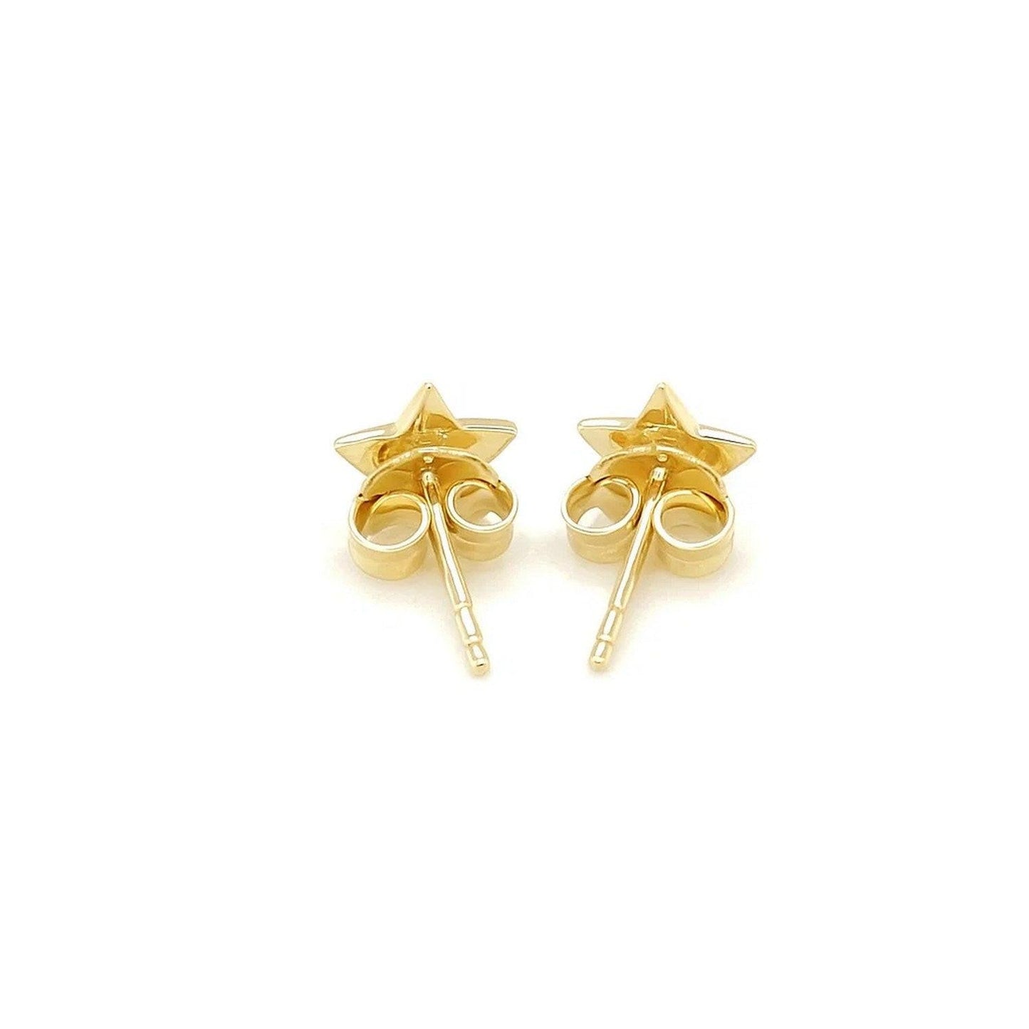 14k Yellow Gold Post Earrings with Stars(6.5mm)