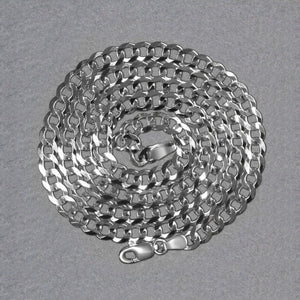 14k White Gold Solid Curb Chain (4.70 mm)
