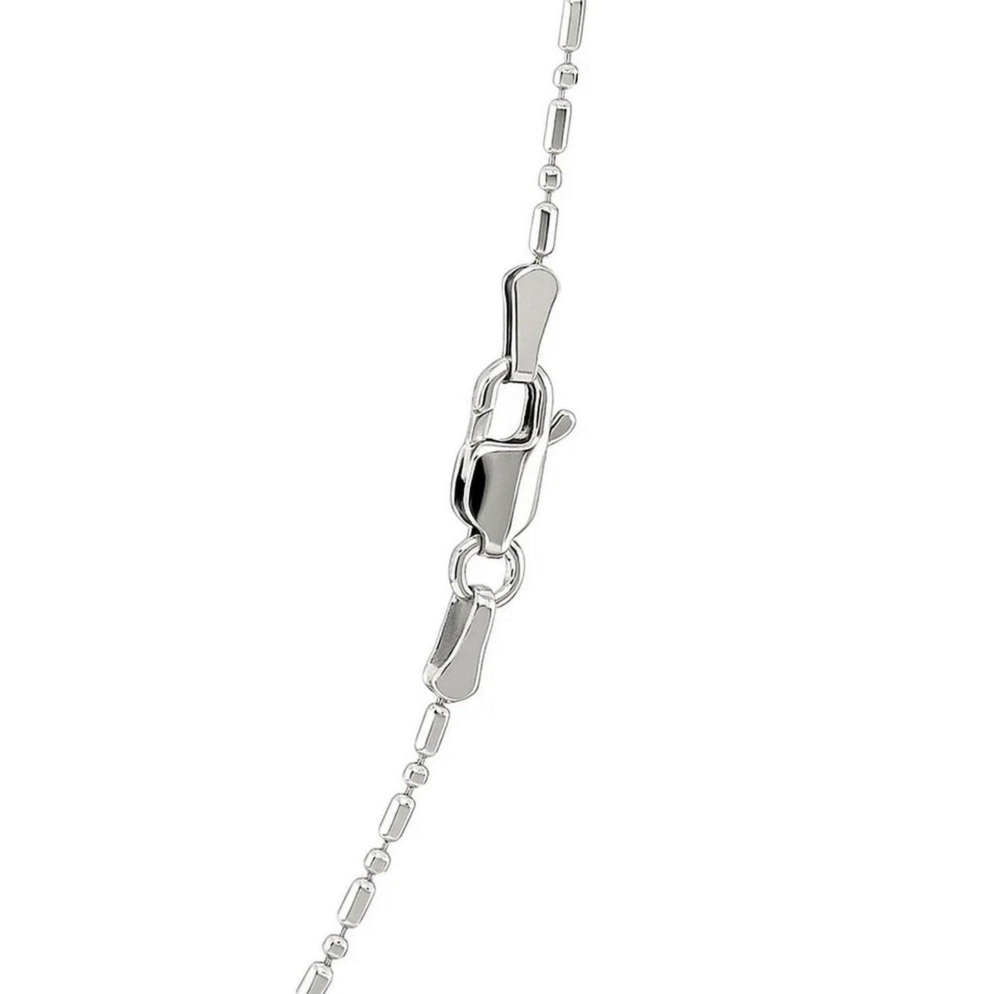 14k White Gold Diamond-Cut Alternating Bead Chain (1.10 mm)