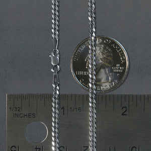 14k White Gold Solid Curb Chain (2.60 mm)