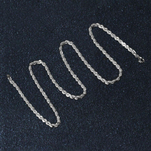 14k White Gold Solid Diamond Cut Rope Chain (3.00 mm)