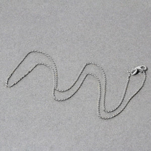 14k White Gold Oval Cable Link Chain (1.20 mm)