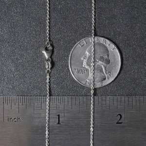 14k White Gold Oval Cable Link Chain (1.20 mm)