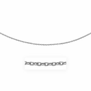 14k White Gold Pendant Chain with Textured Links (2.90 mm)