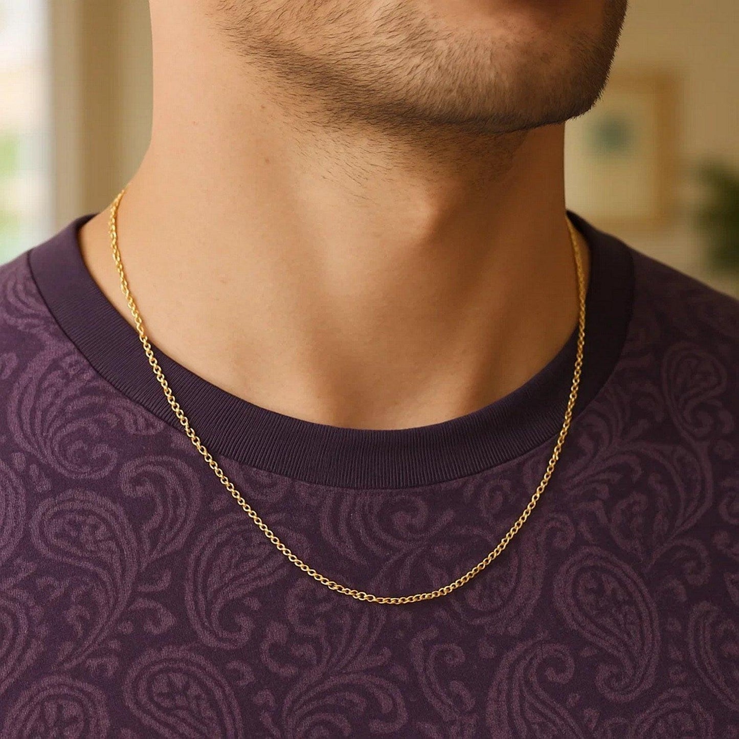 14k Yellow Gold Diamond Cut Rolo Chain (1.10 mm)