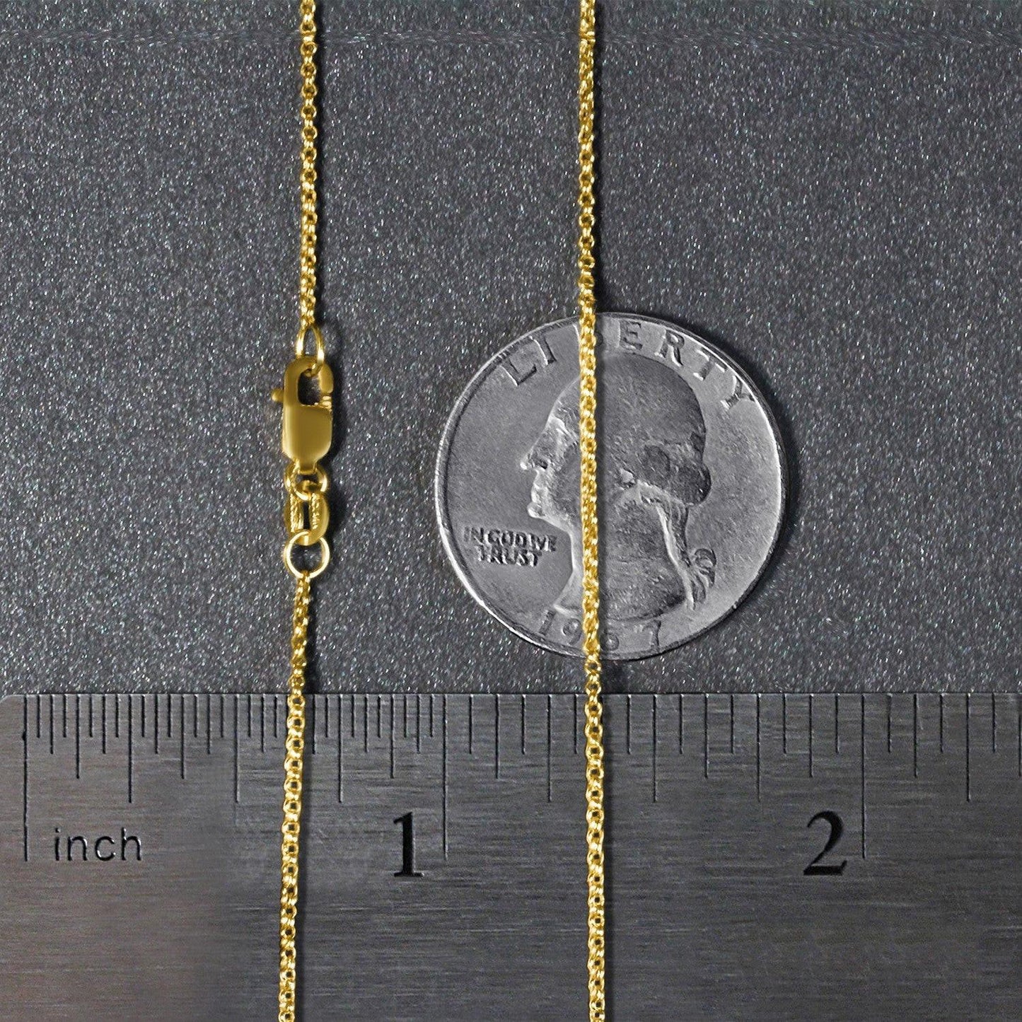 14k Yellow Gold Diamond Cut Rolo Chain (1.10 mm)