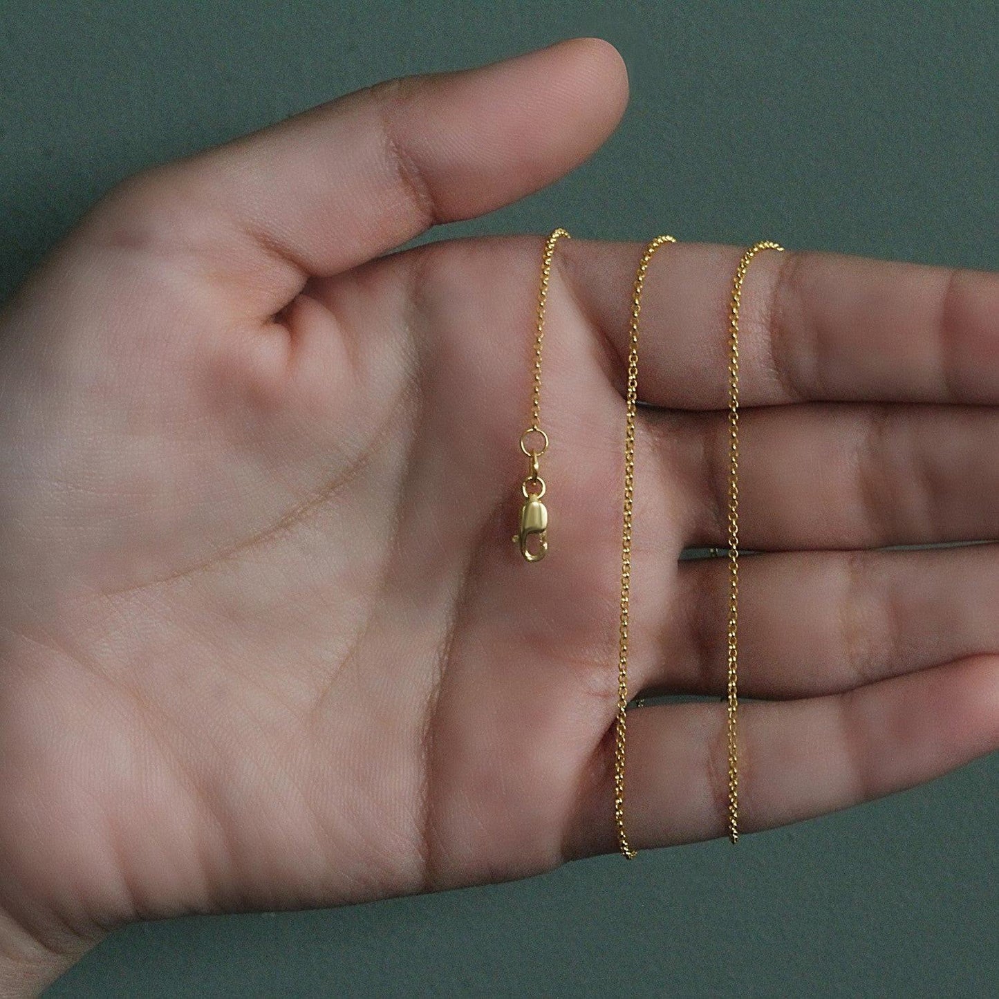 14k Yellow Gold Diamond Cut Rolo Chain (1.10 mm)