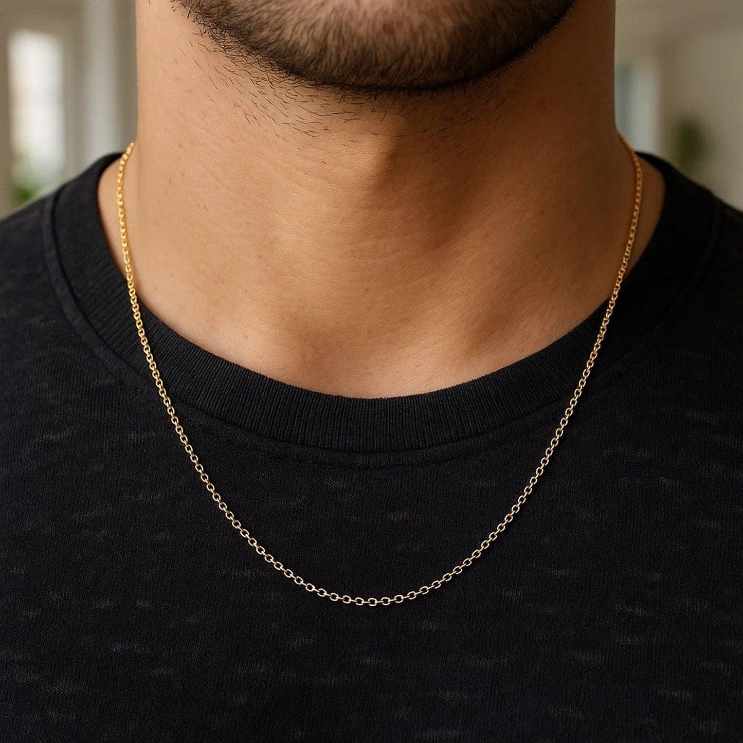 14k Yellow Gold Diamond Cut Rolo Chain (1.10 mm)