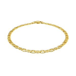 3.2mm 14k Yellow Gold Mariner Link Anklet