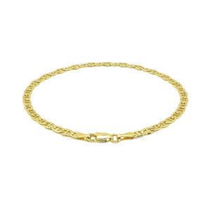 3.2mm 14k Yellow Gold Mariner Link Anklet