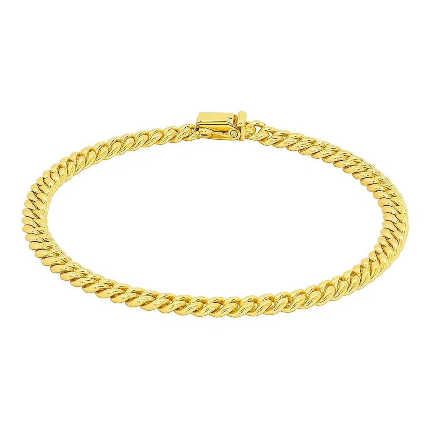 14k Yellow Gold Classic Miami Cuban Solid Bracelet (5.00 mm)