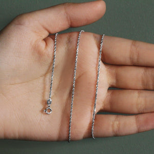 10k White Gold Solid Diamond Cut Rope Chain (1.40 mm)