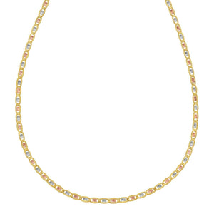 14K Tri Color Gold Pave Valentino Chain (2.50 mm)