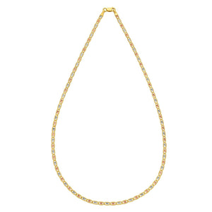 14K Tri Color Gold Pave Valentino Chain (2.50 mm)