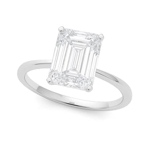 5 Carat Radiant Lab Grown IGI G/VS1 Diamond Solitaire Ring in 14K White Gold
