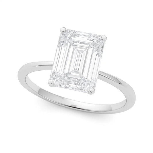 5 Carat Radiant Lab Grown IGI G/VS1 Diamond Solitaire Ring in 14K White Gold