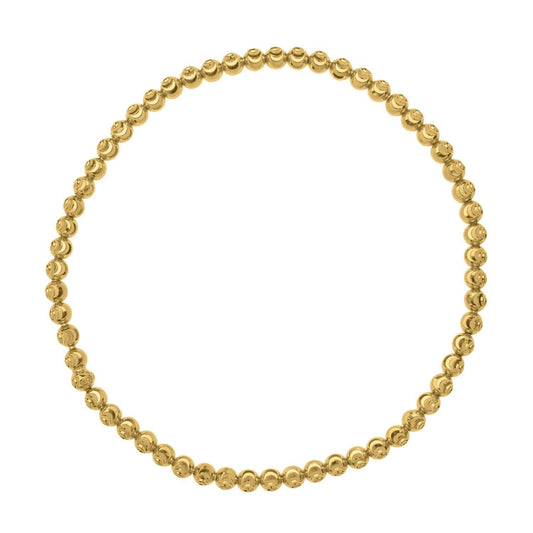 Moon Cut Bead Stretch Bracelet in 14K Yellow Gold (2.90 mm)