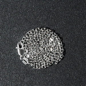 14k White Gold Diamond Cut Cable Link Chain (1.9 mm)