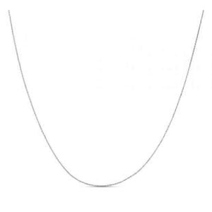 Double Extendable Diamond Cut Cable Chain in White Gold (0.87 mm)