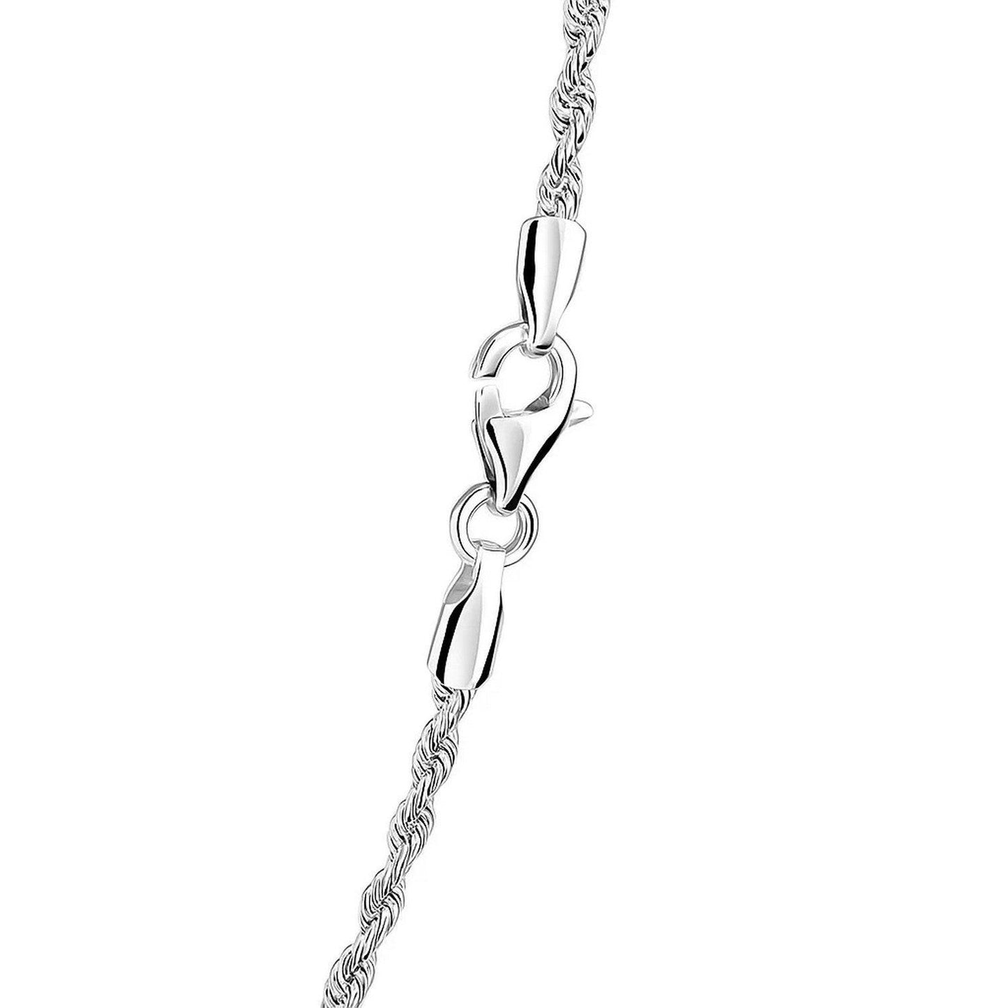 14k White Gold Solid Diamond Cut Rope Chain (2.50 mm)