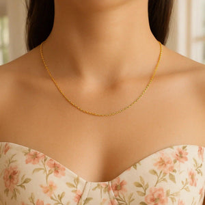 14k Yellow Gold Oval Cable Link Chain (0.97 mm)