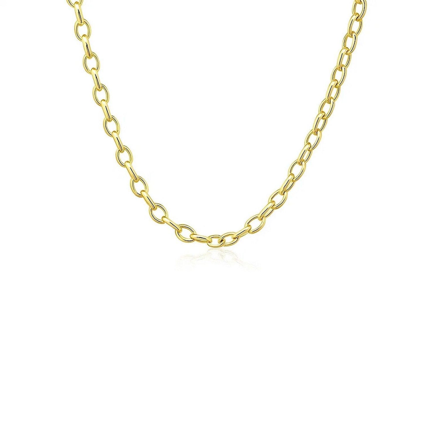 14k Yellow Gold Oval Rolo Chain (3.20 mm)