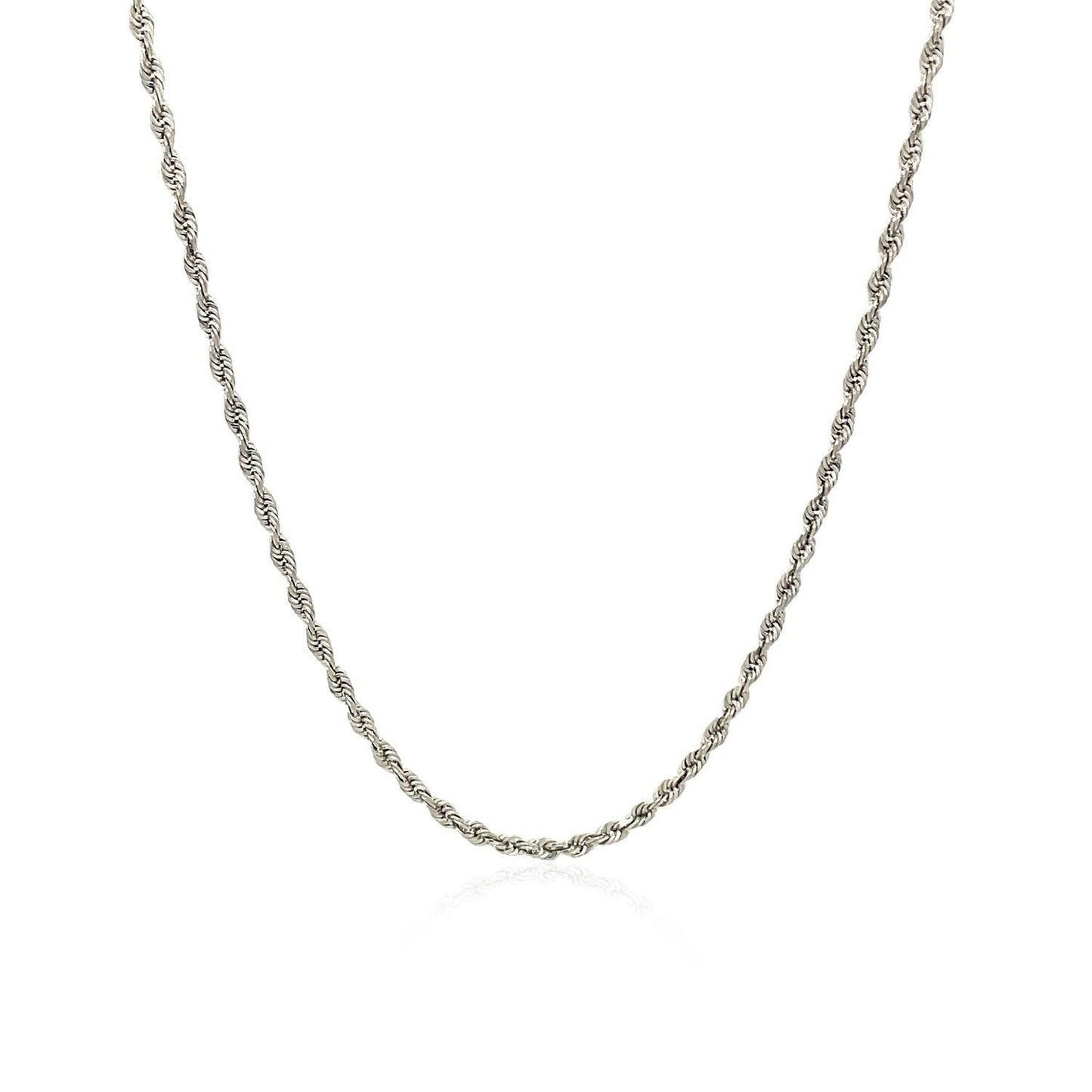 10k White Gold Solid Diamond Cut Rope Chain (1.60 mm)