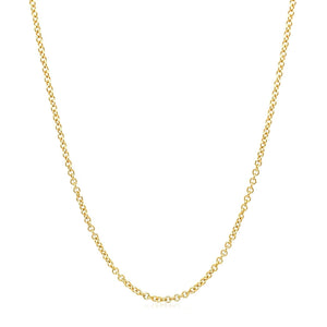 14k Yellow Gold Round Cable Link Chain (1.5 mm)