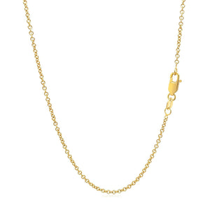14k Yellow Gold Round Cable Link Chain (1.5 mm)