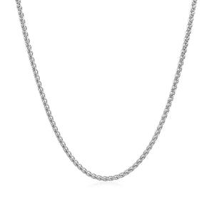 14k White Gold Round Wheat Chain (1.5 mm)