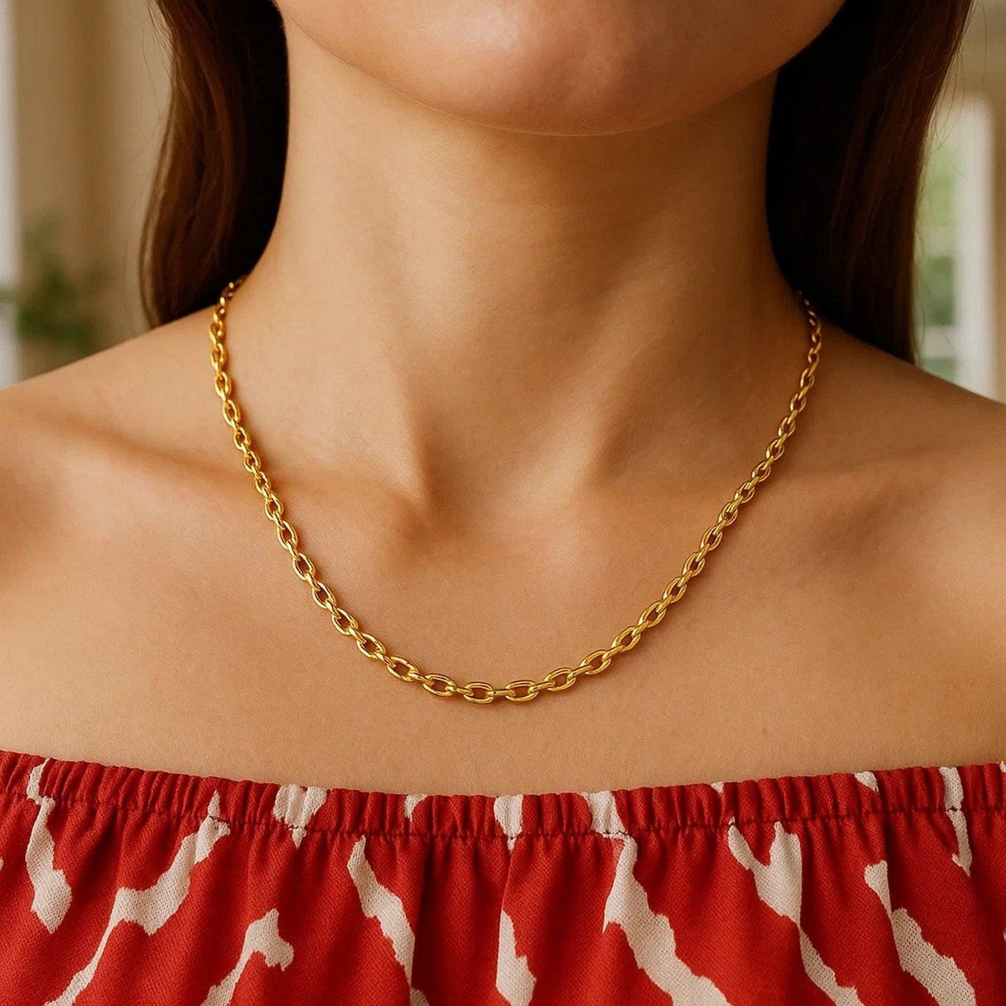 14k Yellow Gold Forsantina Lite Cable Link Chain (2.90 mm)