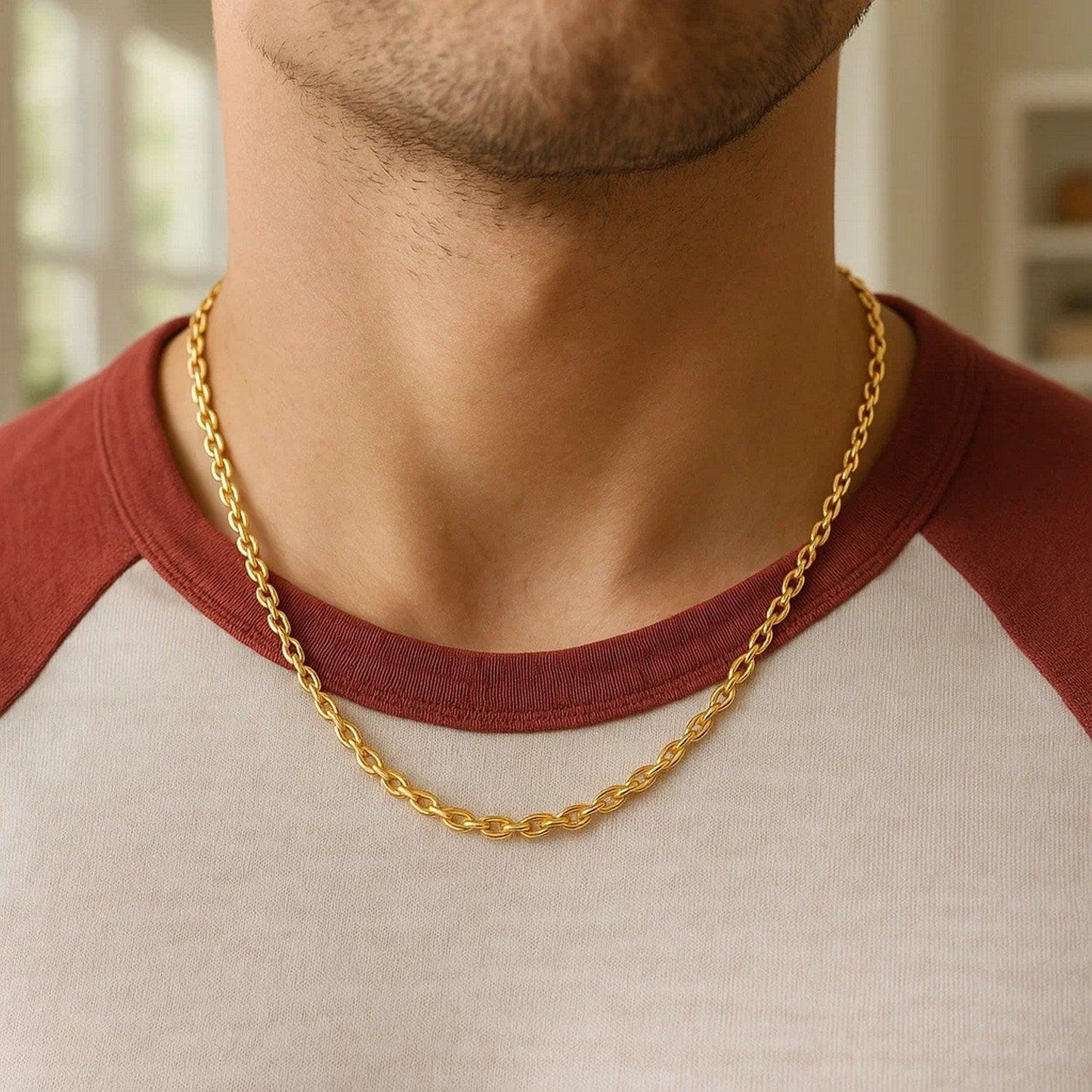 14k Yellow Gold Forsantina Lite Cable Link Chain (2.90 mm)