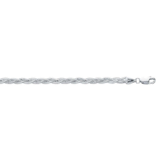 14k White Gold Braided Bracelet  (3.50 mm)