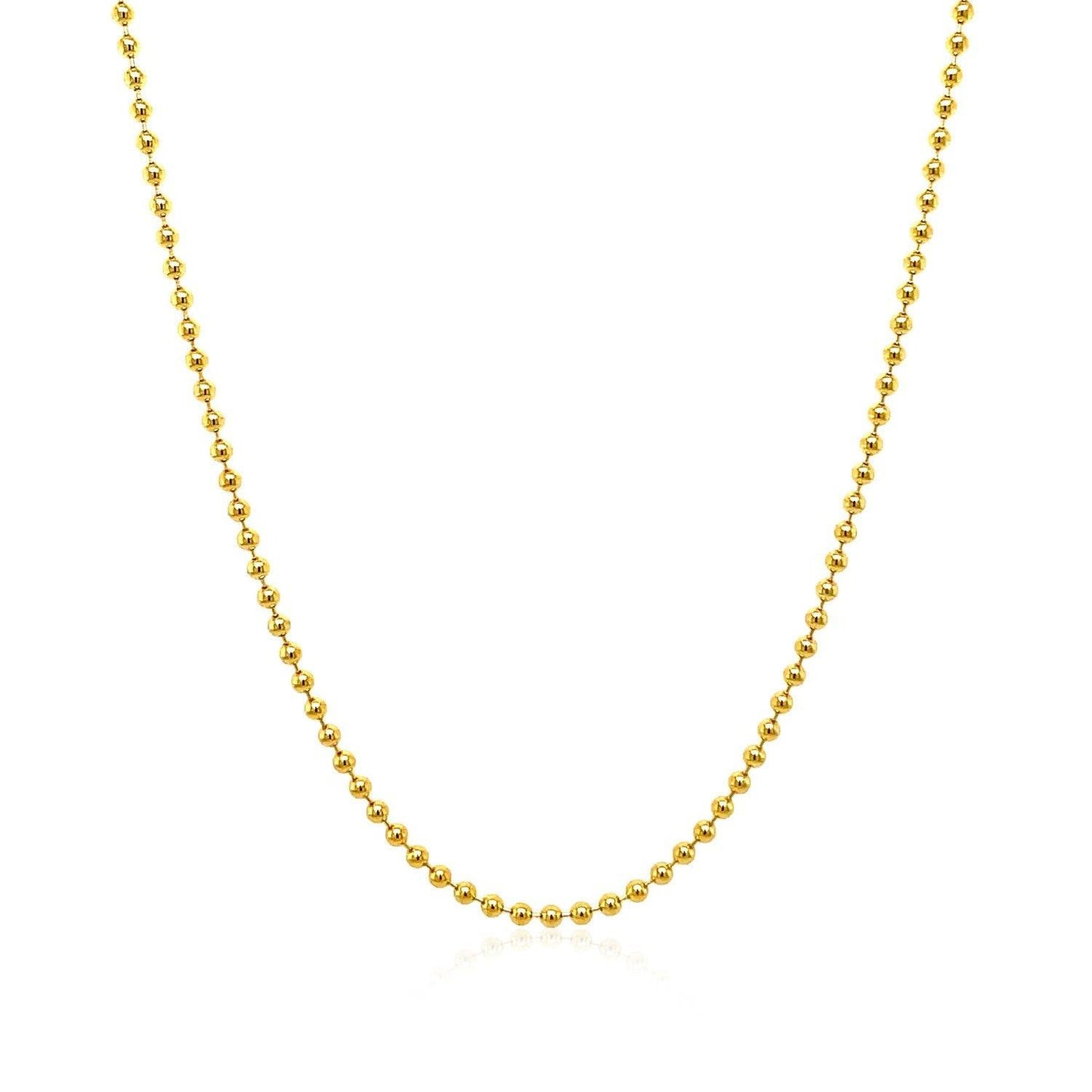 18k Yellow Gold Bead Chain 1.5mm (1.50 mm)