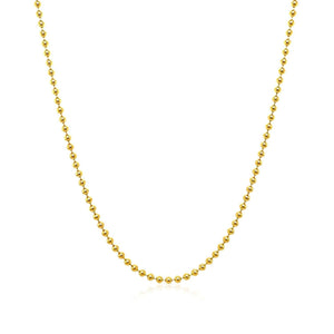 18k Yellow Gold Bead Chain 1.5mm (1.50 mm)
