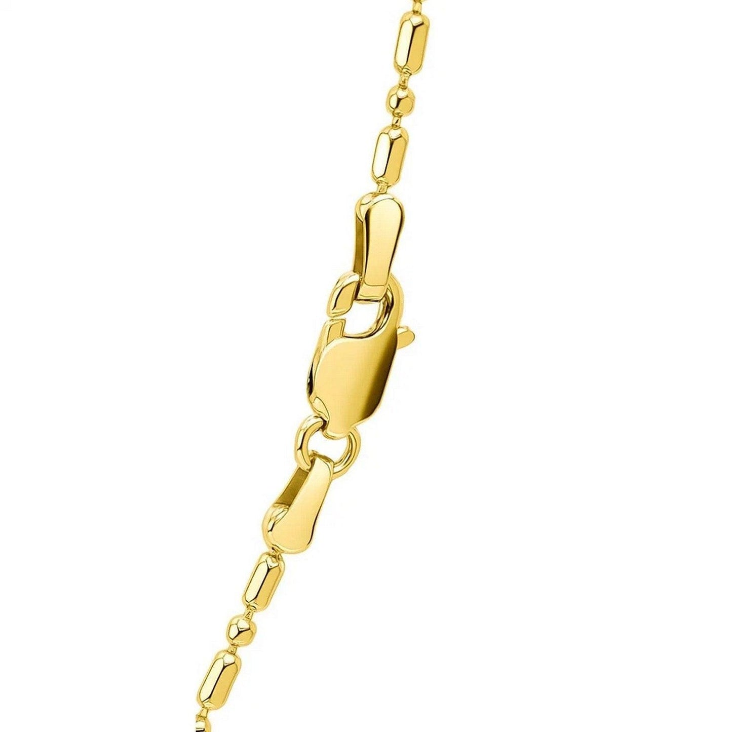 14k Yellow Gold Diamond-Cut Alternating Bead Chain (1.30 mm)