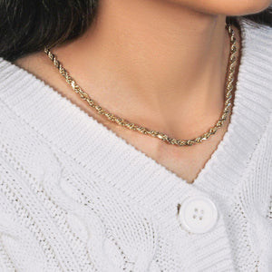 10k Yellow Gold Solid Diamond Cut Rope Chain (5.00 mm)